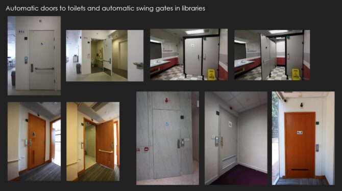 Installation of automatic doors to toilets and automatic swing gates in libraries1